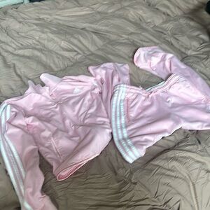 Vintage pink adidas track suit